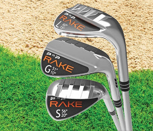 3 RAKE Wedge Combo | Lob / Sand / Gap + bonus 12 Bridgestone E6 golf balls