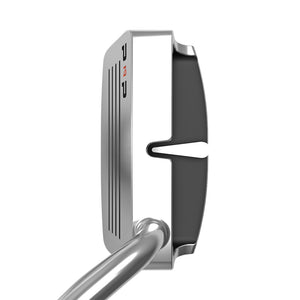 Top view stainless steel putter head with black alignment insert SiteLine Putter and Chipper Combo by PnP Golf.