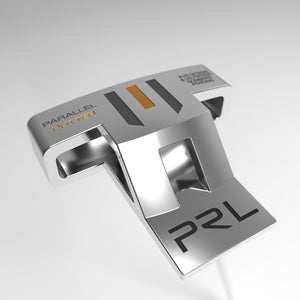 PRL Alignment Putter by PnP Golf sleek silver mallet style head with alignment lines and PRL logo
